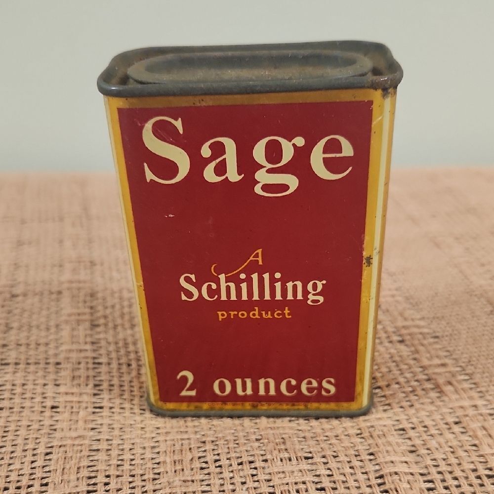 Schilling Sage Tin Red and Yellow